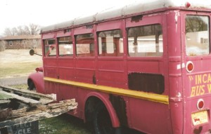 The Huskers’ bus in 1996, 11 years after filming.